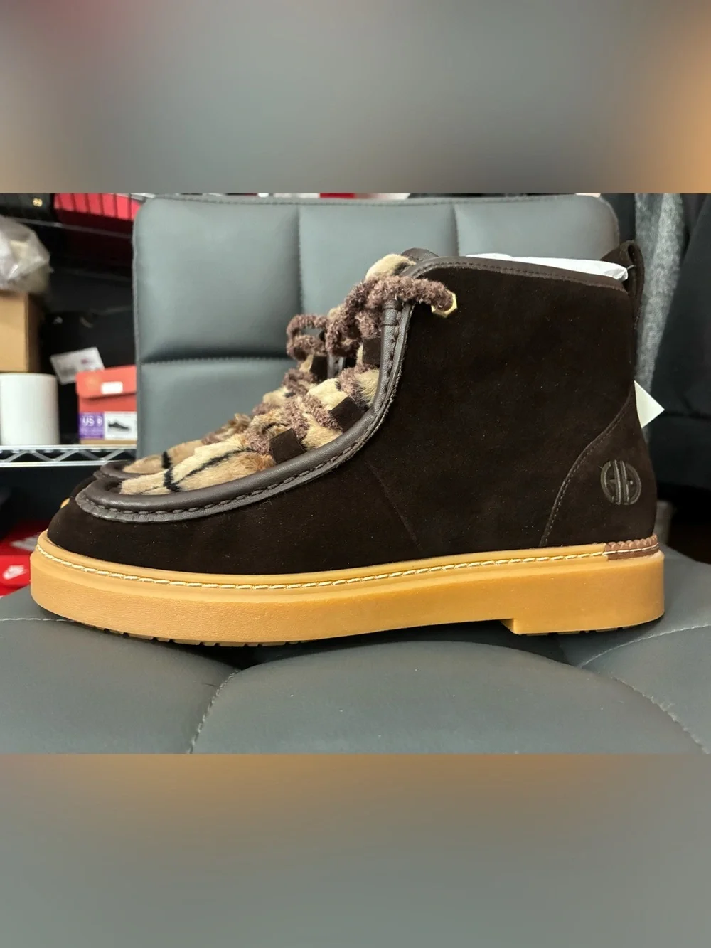 Cole Haan Brown Suede Boots with Tan Gum Sole brand new in box 6.5 women’s